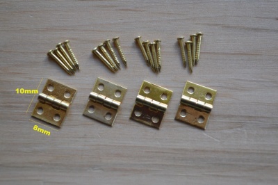 Tiny Brass Plated Hinges - pack of 4